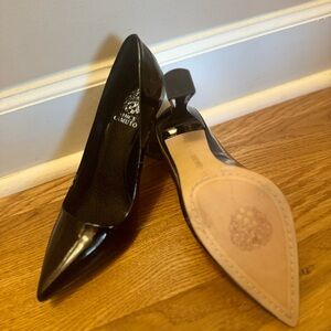 Vince Camuto Akenta Pointed Toe Leather Pumps Black Patent